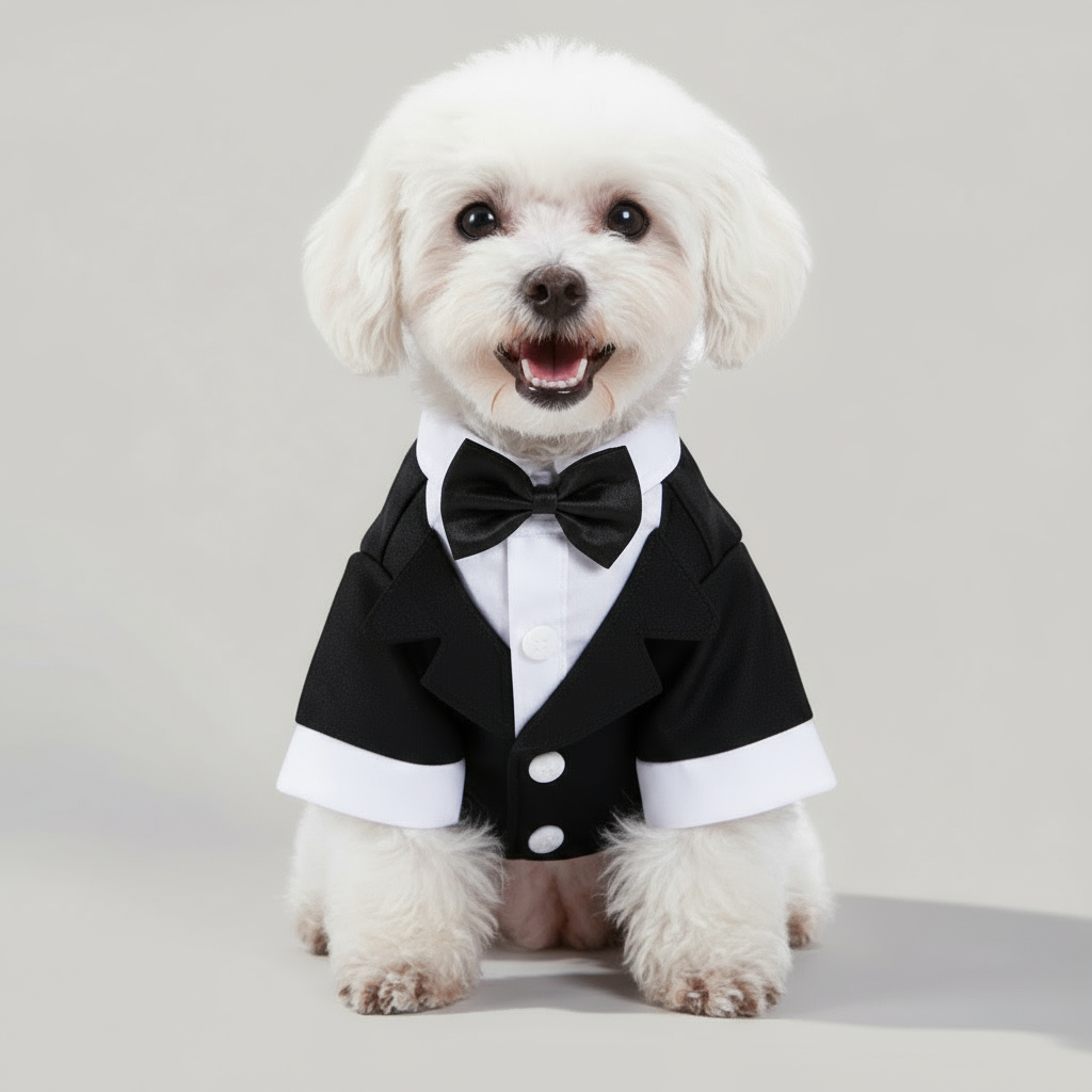 Dog Tuxedo — Formal Suit for Small Dogs (with Bow Tie)