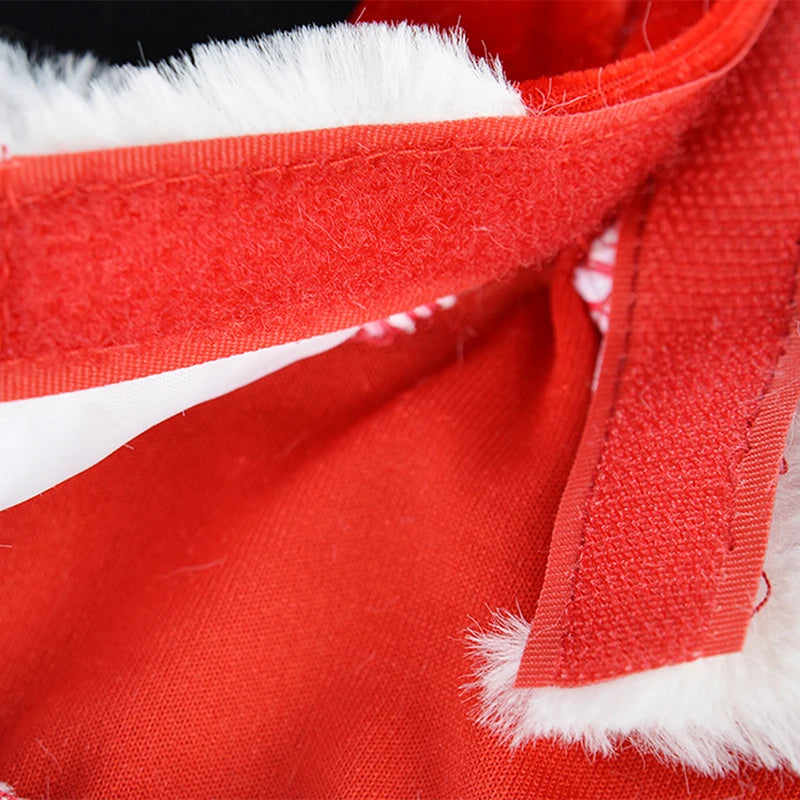 小型犬用サンタクリスマスコスチューム｜冬用あったかフード付きコート（犬・猫）